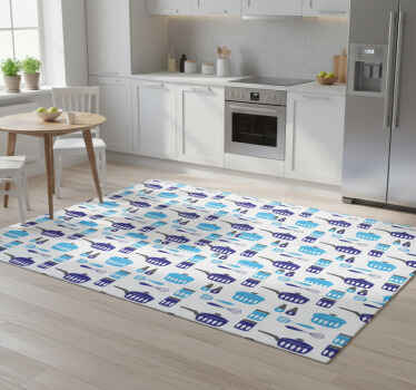 Kitchen vinyl rug kitchen utensils wallpaper - TenStickers