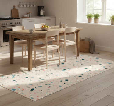 Kitchen vinyl rug with hand-painted terrazzo design - TenStickers