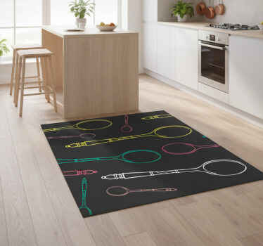 Kitchen vinyl rug with multicolored spoons design - TenStickers