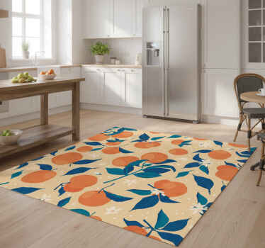 Kitchen vinyl rug with oranges fruit pattern - TenStickers