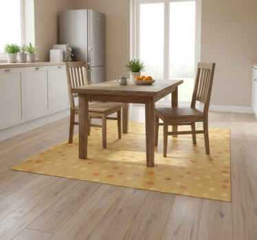 Alfombra vinílica cocina naranjas en círculos - TenVinilo