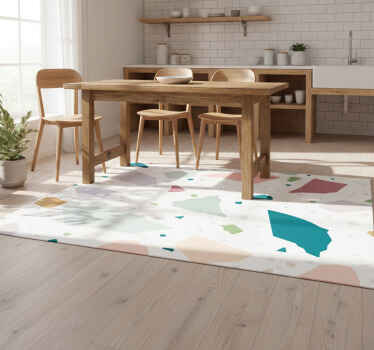 Kitchen vinyl rug with mediterranean terrazzo design - TenStickers