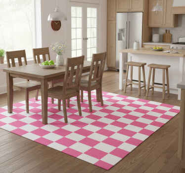 Tapis vinyle cuisine carreaux roses - TenStickers