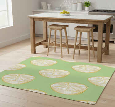Kitchen vinyl rug hand drawn lemon design - TenStickers