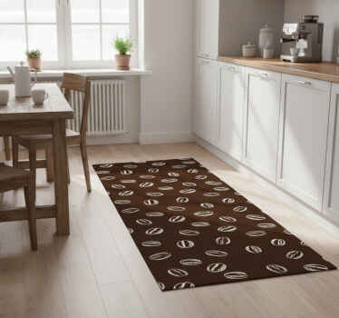 Kitchen vinyl rug with coffee beans pattern - TenStickers
