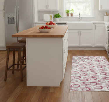 乙烯基厨房地毯可爱无缝草莓图案 - TenStickers