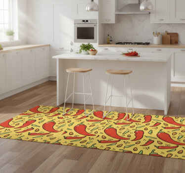 Red and green hot chili kitchen vinyl rug - TenStickers