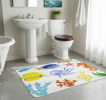 Bathroom vinyl rug marine toilet seat cover - TenStickers