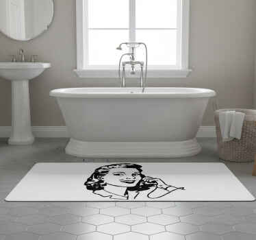40's style woman bathroom vinyl rug - TenStickers