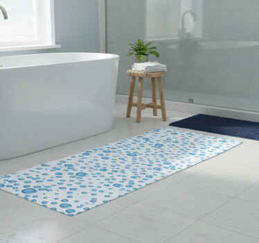 Water drops bathroom vinyl rug - TenStickers