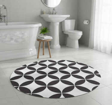 Bathroom vinyl rug with hydraulic floral design - TenStickers