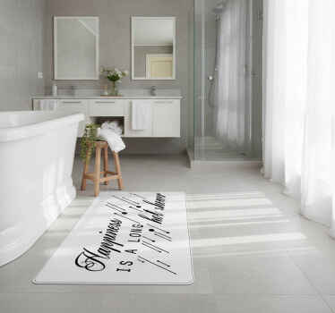 Happiness long shower bathroom vinyl rug - TenStickers