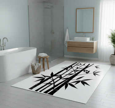 Bathroom vinyl rug bamboo plant wall sticker - TenStickers