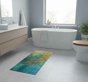 Bathroom vinyl rug with 3d glass effect design - TenStickers