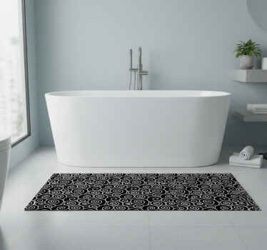 Circles and waves bathroom vinyl rug - TenStickers