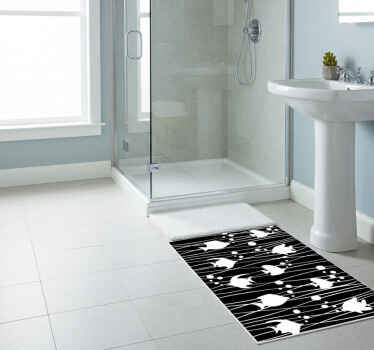 Fishes and bubbles bathroom vinyl rug - TenStickers