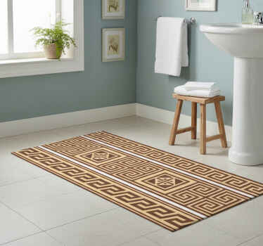 Bathroom vinyl rug with greek design - TenStickers
