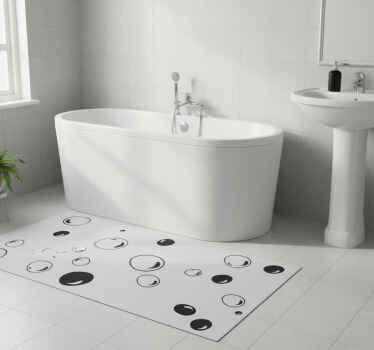 Bubbles shower bathroom vinyl rug - TenStickers