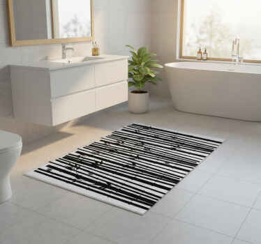Bamboo plants bathroom vinyl rug - TenStickers