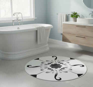 Bathroom vinyl rug with tile design pattern - TenStickers