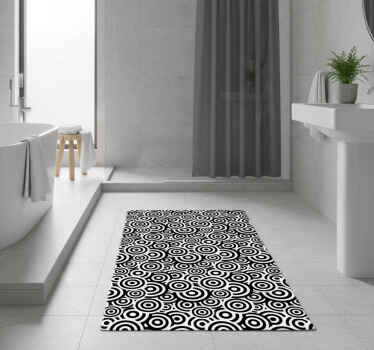 Bathroom vinyl rug with circular design - TenStickers