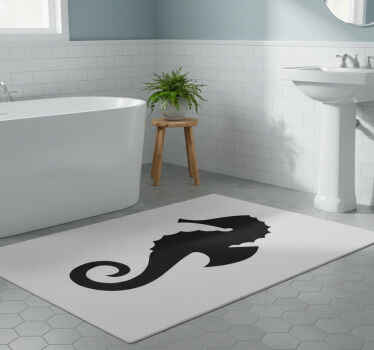 Bathroom vinyl rug sea horse set - TenStickers