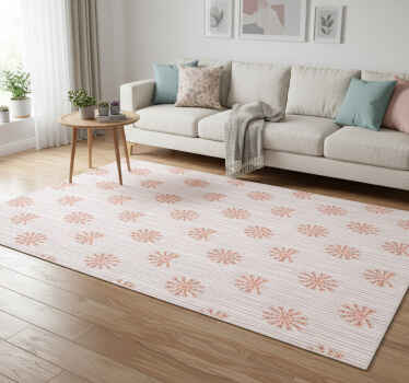 Tappeto vinile fiori fiore geometrico pastello rosa - TenStickers