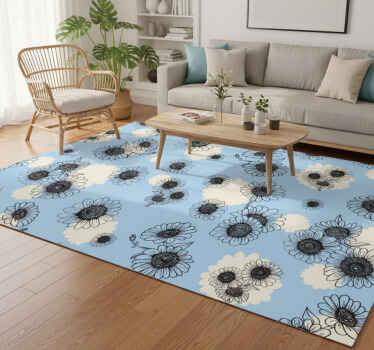 Vinylový koberec s kvetmi bezšvový moderný vzor - Tenstickers
