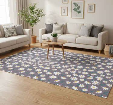 Vinylový koberec s kvetmi v roztomilom drobnom vzore - Tenstickers