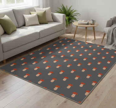 Vinylový koberec s kvetmi klasické huby na šedom pozadí - Tenstickers