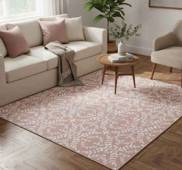 Vinylový koberec s kvetmi v retro vzore listov - Tenstickers