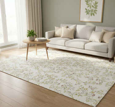 Vinil podovi cvijeće i biljke uzorak zelenih listova akvarel - TenStickers