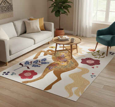 Vinylový koberec s kvetmi divokého koňa v folklóre - Tenstickers