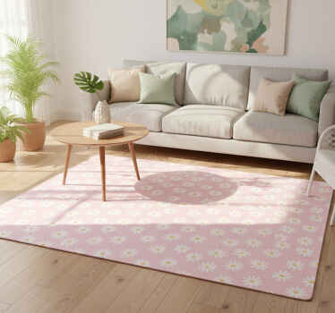 Vinylový koberec s kvetmi v prevedení sedmokrásky - Tenstickers