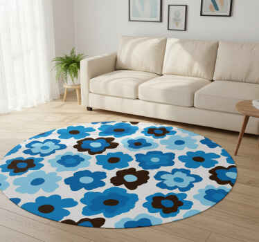 Vinylový koberec s kvetmi modrého maku - Tenstickers