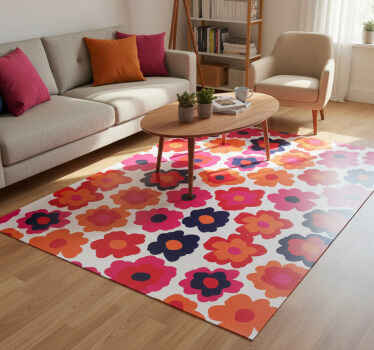 Vinylový koberec s kvetmi červený mak - Tenstickers