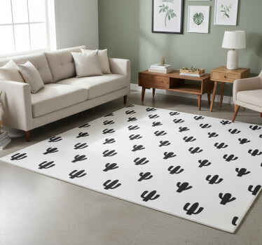 Tappeto vinile fiori design a motivi cactus - TenStickers