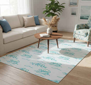 Vinylový koberec s kvetmi vlnkový vzor - Tenstickers