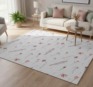 Tappeto vinile fiori motivo floreale delicato - TenStickers