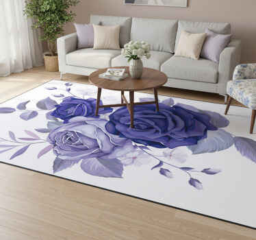 Tappeto vinile fiori rose viola eleganti - TenStickers