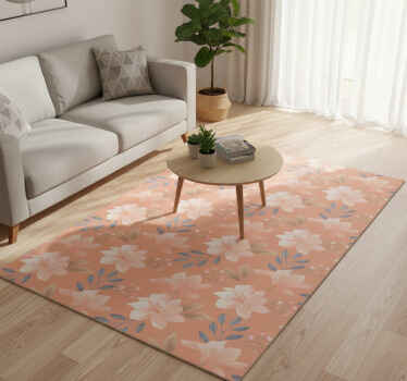 Flower vinyl rug blossom floral design - TenStickers