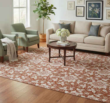 Flower vinyl rug botanical design creation - TenStickers