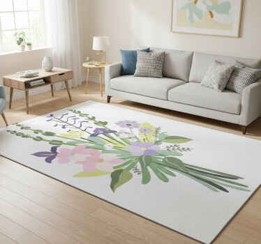 Tappeto vinile fiori bouquet floreale colorato - TenStickers
