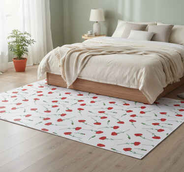 Flower vinyl rug carnation pattern - TenStickers