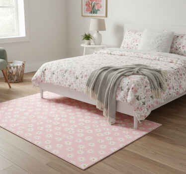 Daisy flower pattern flower vinyl rug - TenStickers