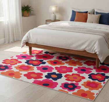 Red poppy flower vinyl rug - TenStickers