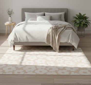 White poppy flower vinyl rug - TenStickers