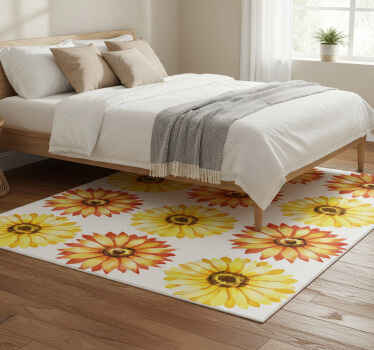 Vibrant flower composition flower vinyl rug - TenStickers
