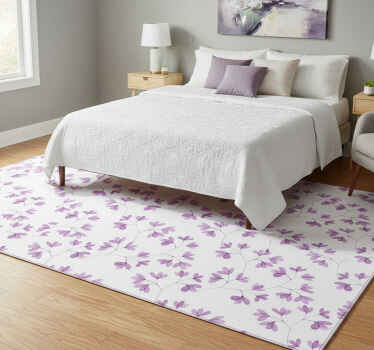 Purple floral pattern flower vinyl rug - TenStickers