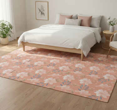 Flower vinyl rug blossom floral design - TenStickers